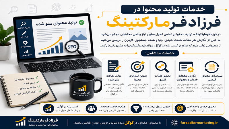 خدمات تولید محتوا در فرزادفرمارکتینگ