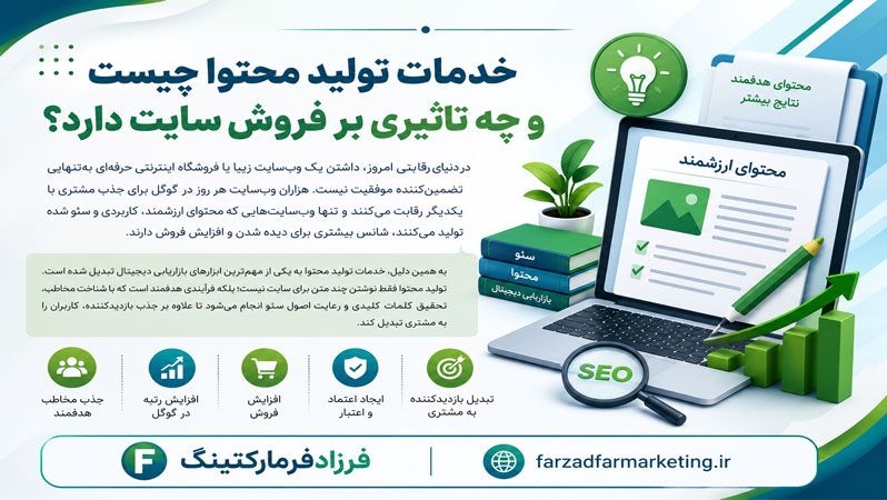 خدمات تولید محتوا چیست و چه تأثیری بر فروش سایت دارد؟