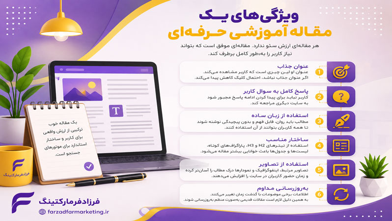 ویژگی‌های یک مقاله آموزشی حرفه‌ای